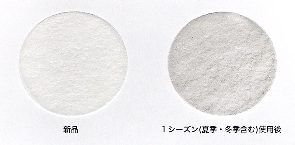 微粒子捕集シート使用前後の写真