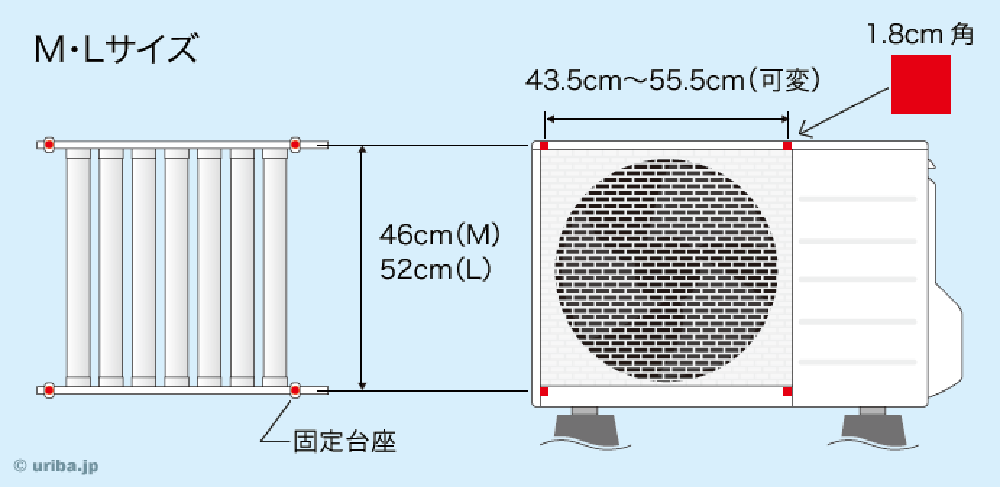 室外機風除けルーバーを取付可能な室外機2