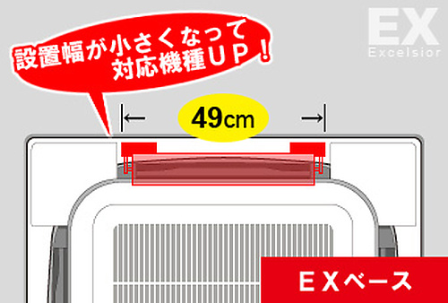 EXベース　設置幅の図