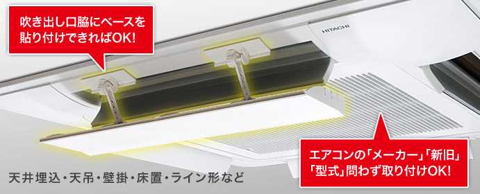 アシスト・ルーバー対応機種、ベース貼り付け位置