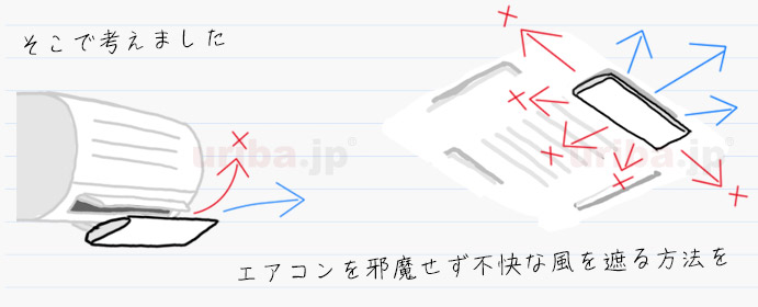 エアコンの風よけルーバーで風を向けてはいけない場所