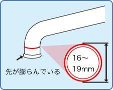 先が膨らんだ丸型蛇口