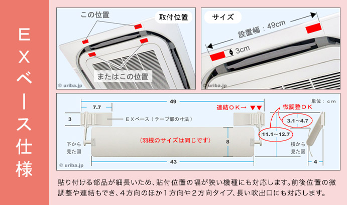 ウェーブルーバーEXベース仕様のサイズ