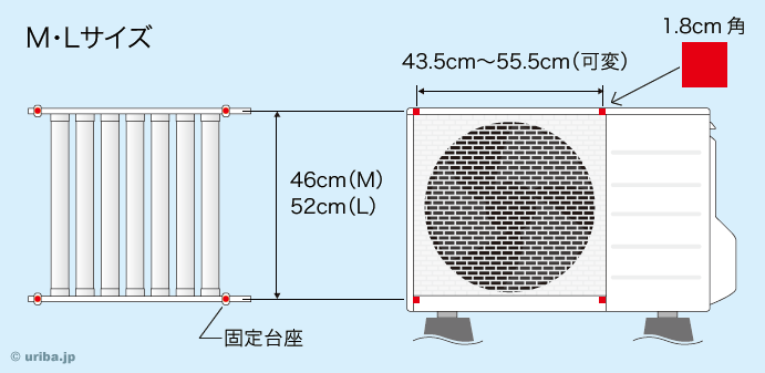 室外機風除けルーバーを取付可能な室外機2